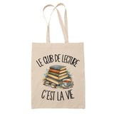 Tote Bag Beige Le club de lecture c'est la vie