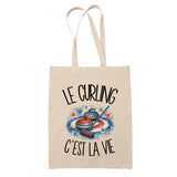 Tote Bag Beige Le curling c'est la vie