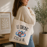 Tote Bag Beige Le curling c'est la vie