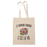 Tote Bag Beige Le Diamond Painting c’est la vie