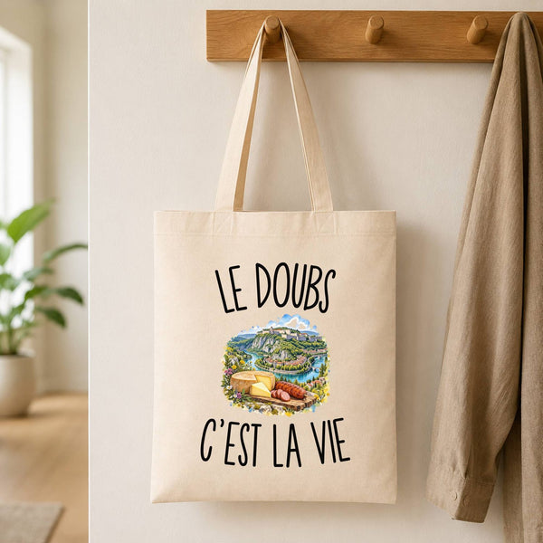 Tote Bag Beige Le Doubs c’est la vie