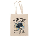 Tote Bag Beige Le dressage c'est la vie
