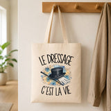 Tote Bag Beige Le dressage c'est la vie