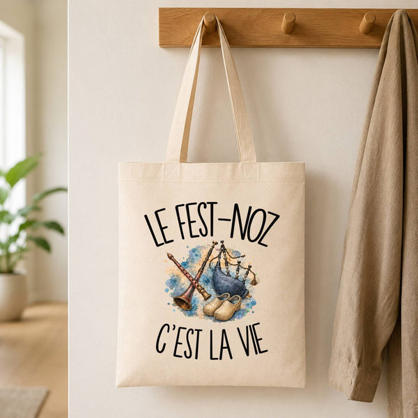 Tote Bag Beige Le fest-noz c'est la vie