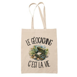 Tote Bag Beige Le géocaching c'est la vie