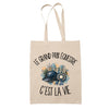 Tote Bag Beige Le grand prix équestre c'est la vie