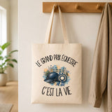 Tote Bag Beige Le grand prix équestre c'est la vie