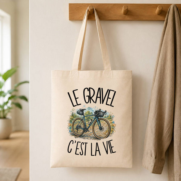 Tote Bag Beige Le gravel c'est la vie