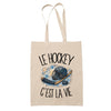 Tote Bag Beige Le hockey c'est la vie