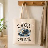 Tote Bag Beige Le hockey c'est la vie