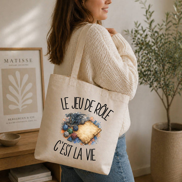 Tote Bag Beige Le jeu de rôle c'est la vie
