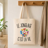 Tote Bag Beige Le Jonglage c’est la vie