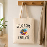 Tote Bag Beige Le Laser Game c’est la vie