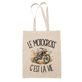 Tote Bag Beige Le motocross c'est la vie