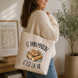 Tote Bag Beige Le pain maison c'est la vie