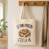 Tote Bag Beige Le pain maison c'est la vie