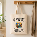 Tote Bag Beige Le Paintball c’est la vie