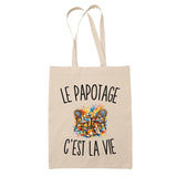 Tote Bag Beige Le Papotage c’est la vie