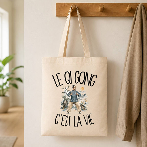 Tote Bag Beige Le qi gong c'est la vie