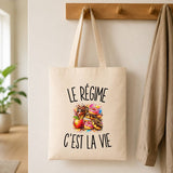 Tote Bag Beige Le Régime c’est la vie
