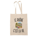 Tote Bag Beige Le Rhône c’est la vie