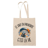 Tote Bag Beige Le saut en parachute c'est la vie