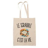 Tote Bag Beige Le Scrabble c’est la vie