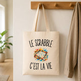 Tote Bag Beige Le Scrabble c’est la vie