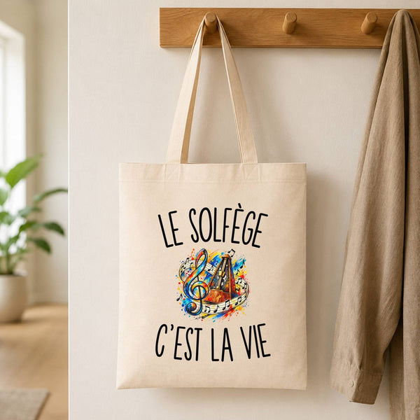 Tote Bag Beige Le Solfège c’est la vie