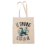 Tote Bag Beige Le spinning c'est la vie