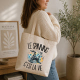 Tote Bag Beige Le spinning c'est la vie