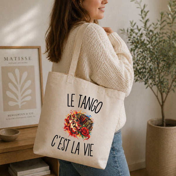 Tote Bag Beige Le Tango c’est la vie