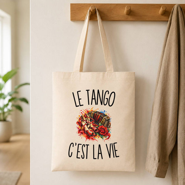 Tote Bag Beige Le Tango c’est la vie