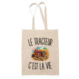 Tote Bag Beige Le Tracteur c’est la vie