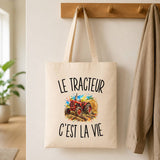 Tote Bag Beige Le Tracteur c’est la vie