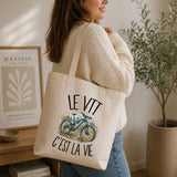 Tote Bag Beige Le VTT c'est la vie