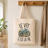 Tote Bag Beige Le VTT c'est la vie