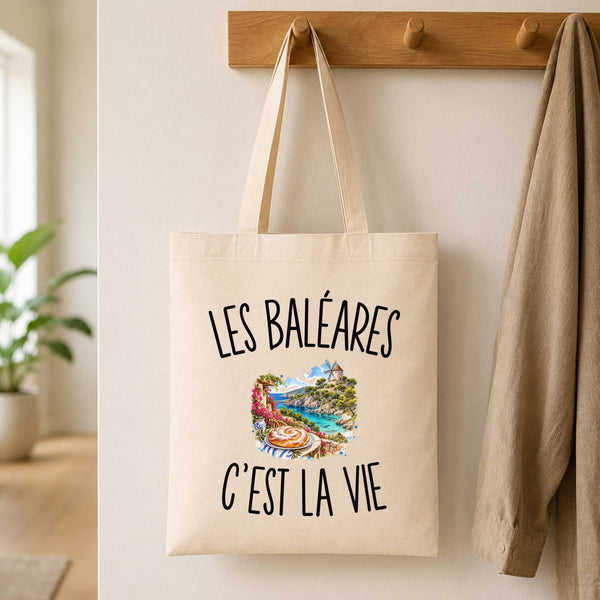 Tote Bag Beige Les Baléares c’est la vie
