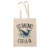 Tote Bag Beige Les baleines c'est la vie