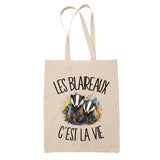 Tote Bag Beige Les blaireaux c'est la vie