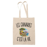 Tote Bag Beige Les Canaries c’est la vie