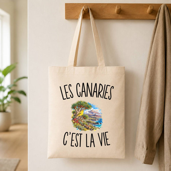 Tote Bag Beige Les Canaries c’est la vie
