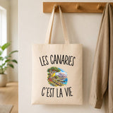 Tote Bag Beige Les Canaries c’est la vie