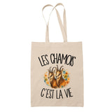 Tote Bag Beige Les chamois c'est la vie