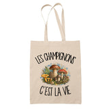 Tote Bag Beige Les champignons c'est la vie