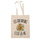 Tote Bag Beige Les chevreuils c'est la vie