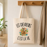 Tote Bag Beige Les chevreuils c'est la vie