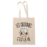 Tote Bag Beige Les cigognes c'est la vie