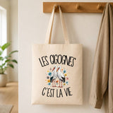 Tote Bag Beige Les cigognes c'est la vie