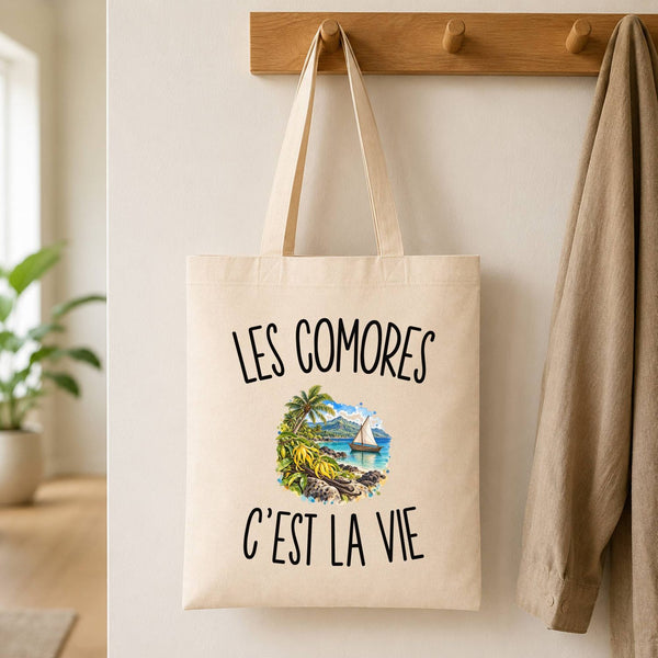 Tote Bag Beige Les Comores c’est la vie